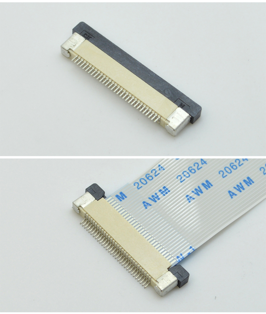 fpc插座54pin 0.5間距連接器抽屜拉拔式上接 耐SMT回流焊接插件