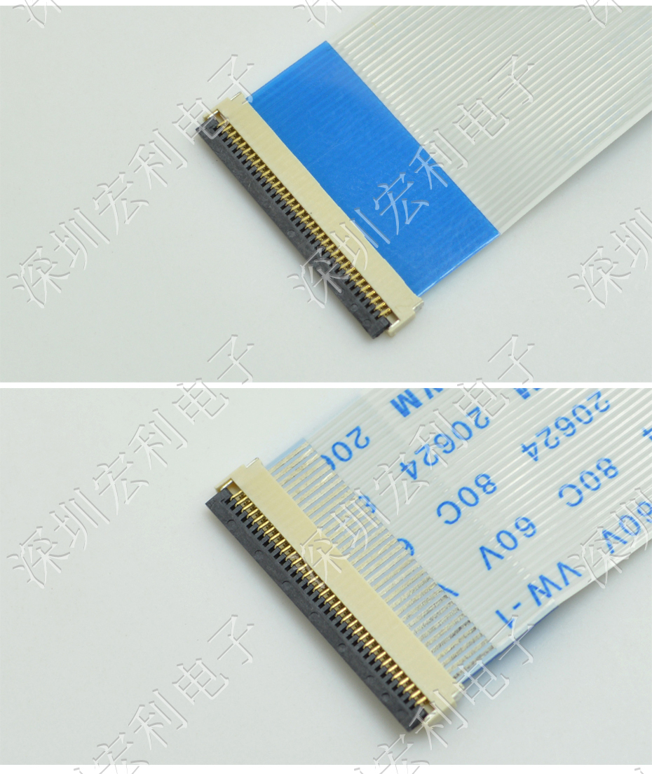 大香蕉国产在线视频 軟排線扁平電纜插座 間距0.5mm 40P H1.0後鎖式臥貼片