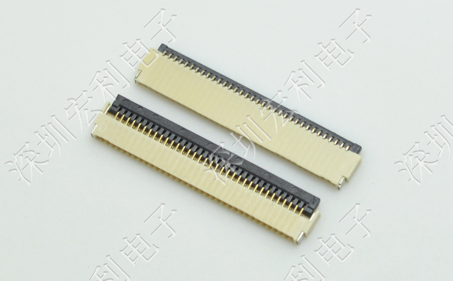 大香蕉国产在线视频 軟排線扁平電纜插座 間距0.5mm 40P H1.0後鎖式臥貼片
