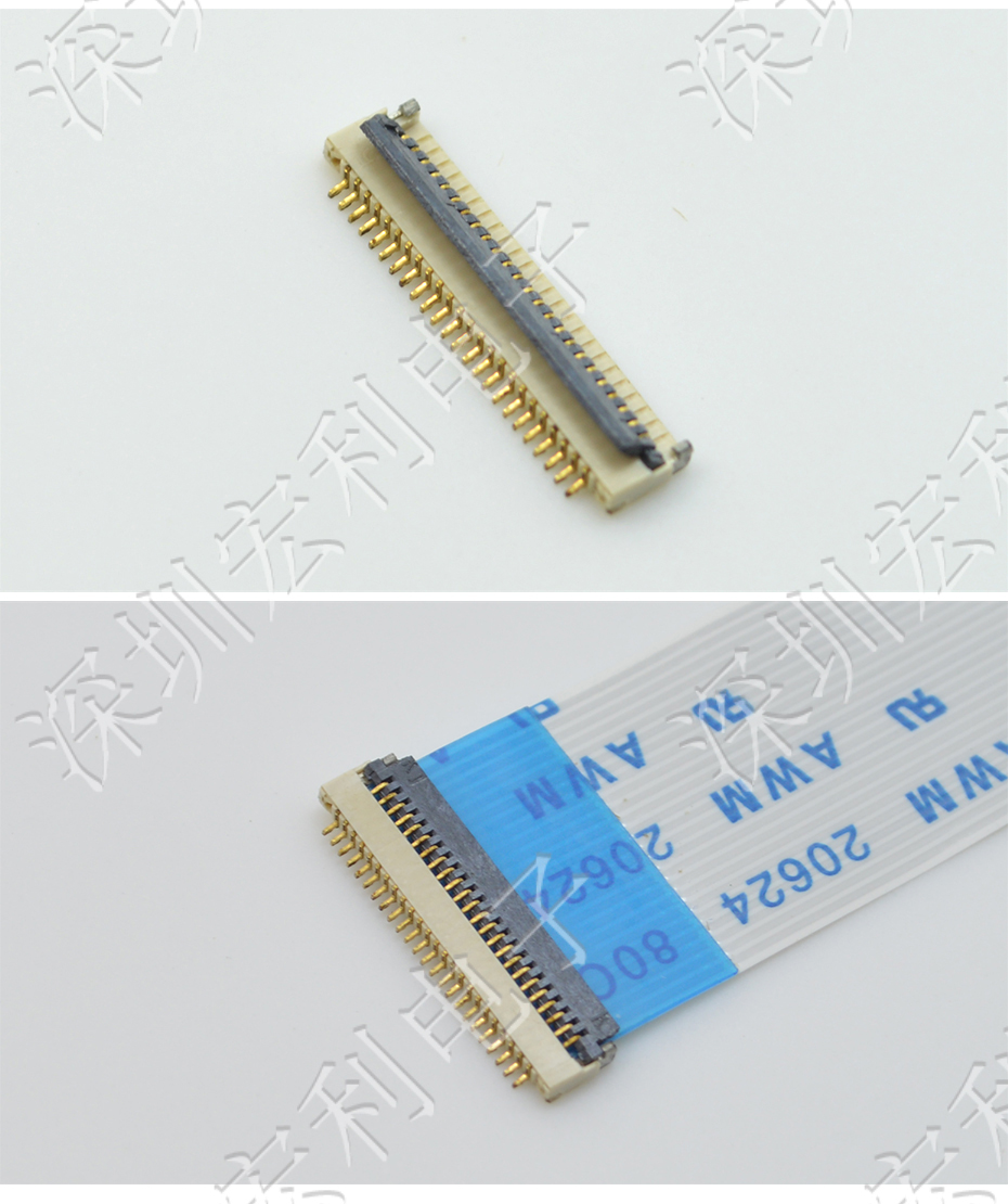 超薄大香蕉国产在线视频 間距0.5mm-40PIN翻蓋 塑高H1.0mm FPC插座超薄