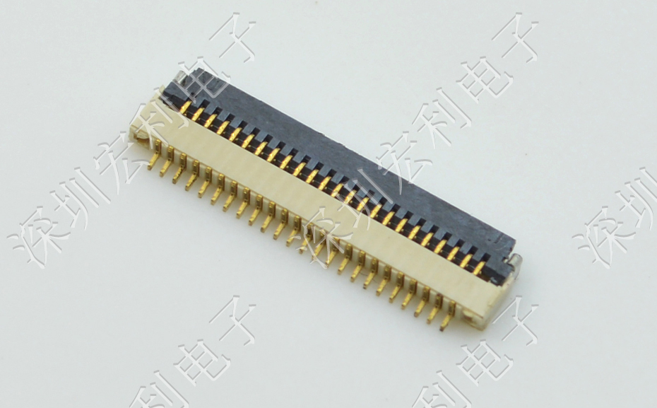 超薄大香蕉国产在线视频 間距0.5mm-40PIN翻蓋 塑高H1.0mm FPC插座超薄
