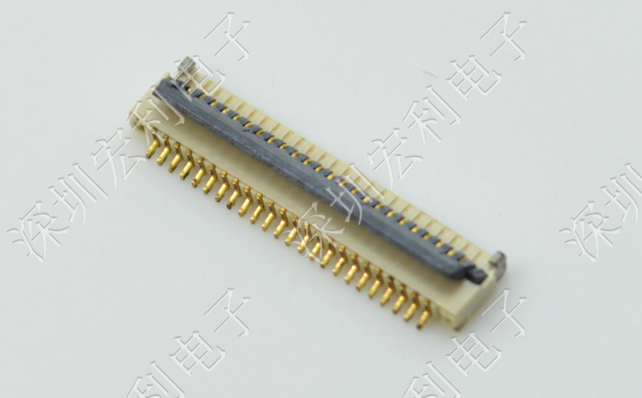 超薄大香蕉国产在线视频 間距0.5mm-40PIN翻蓋 塑高H1.0mm FPC插座超薄
