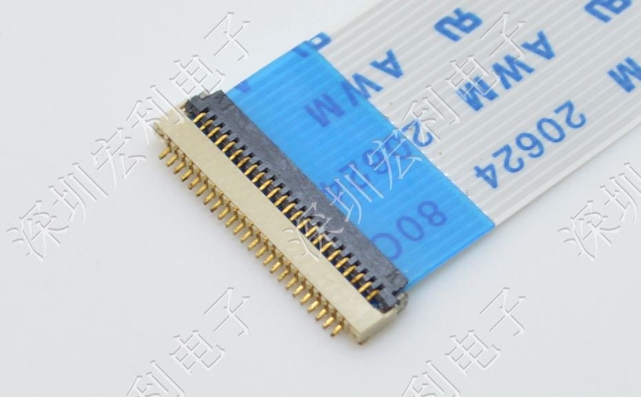 超薄大香蕉国产在线视频 間距0.5mm-40PIN翻蓋 塑高H1.0mm FPC插座超薄